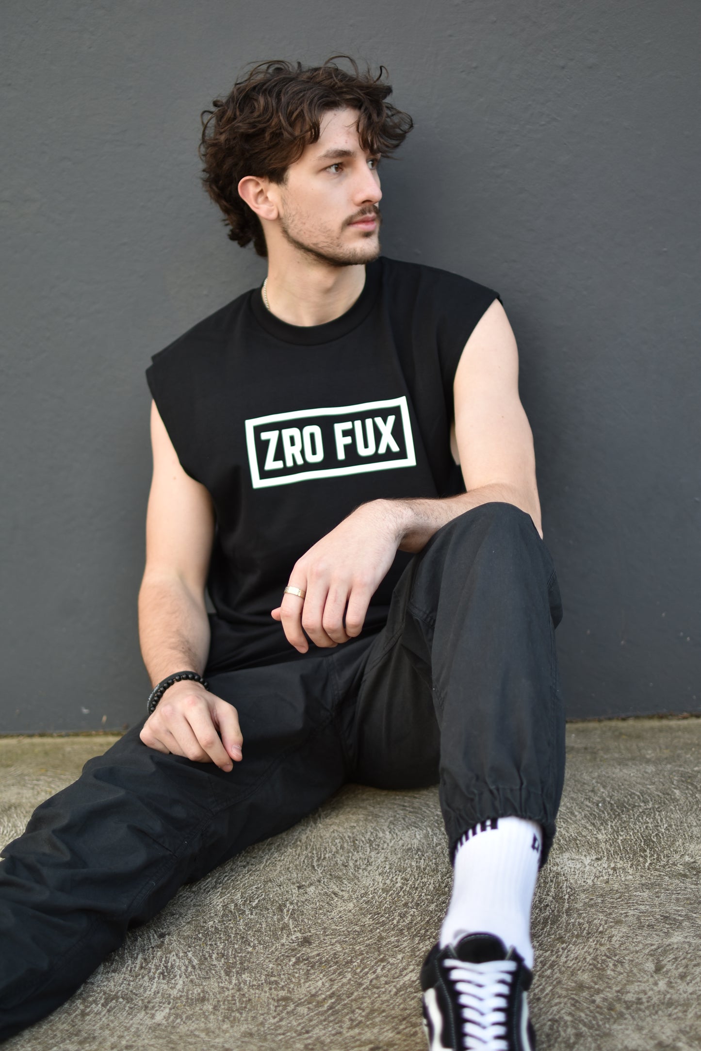 Men's Oversize Rustic Tank - Black